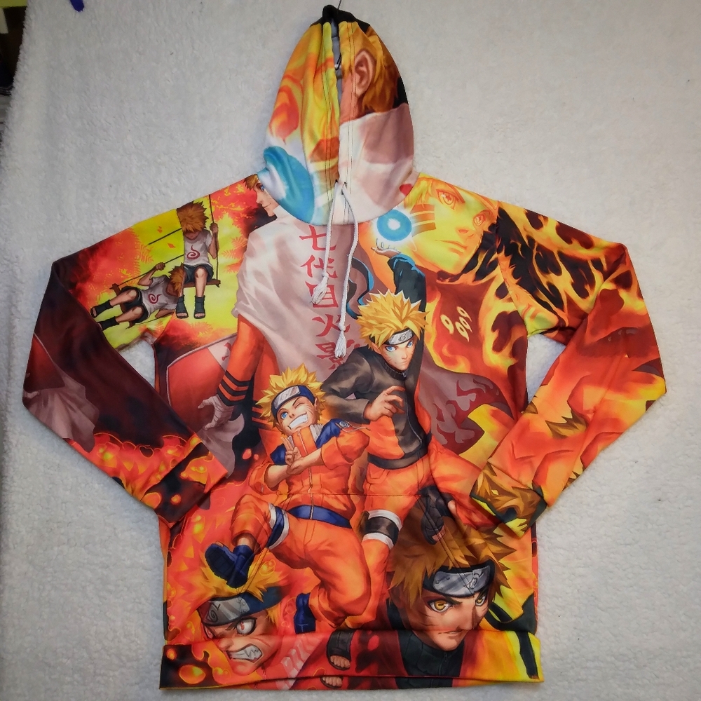 Naruto Uzumaki Anime Hoodie Adult Size Large